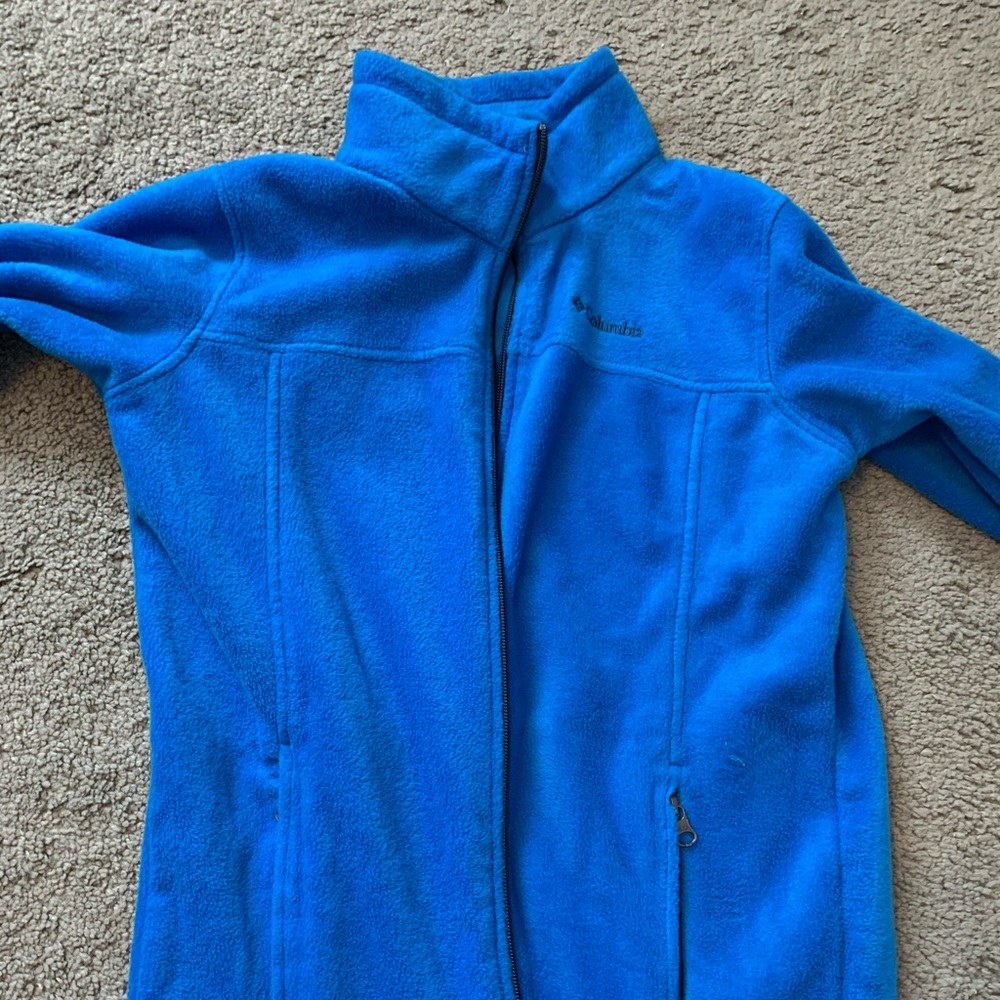 blue columbia zip up fleece